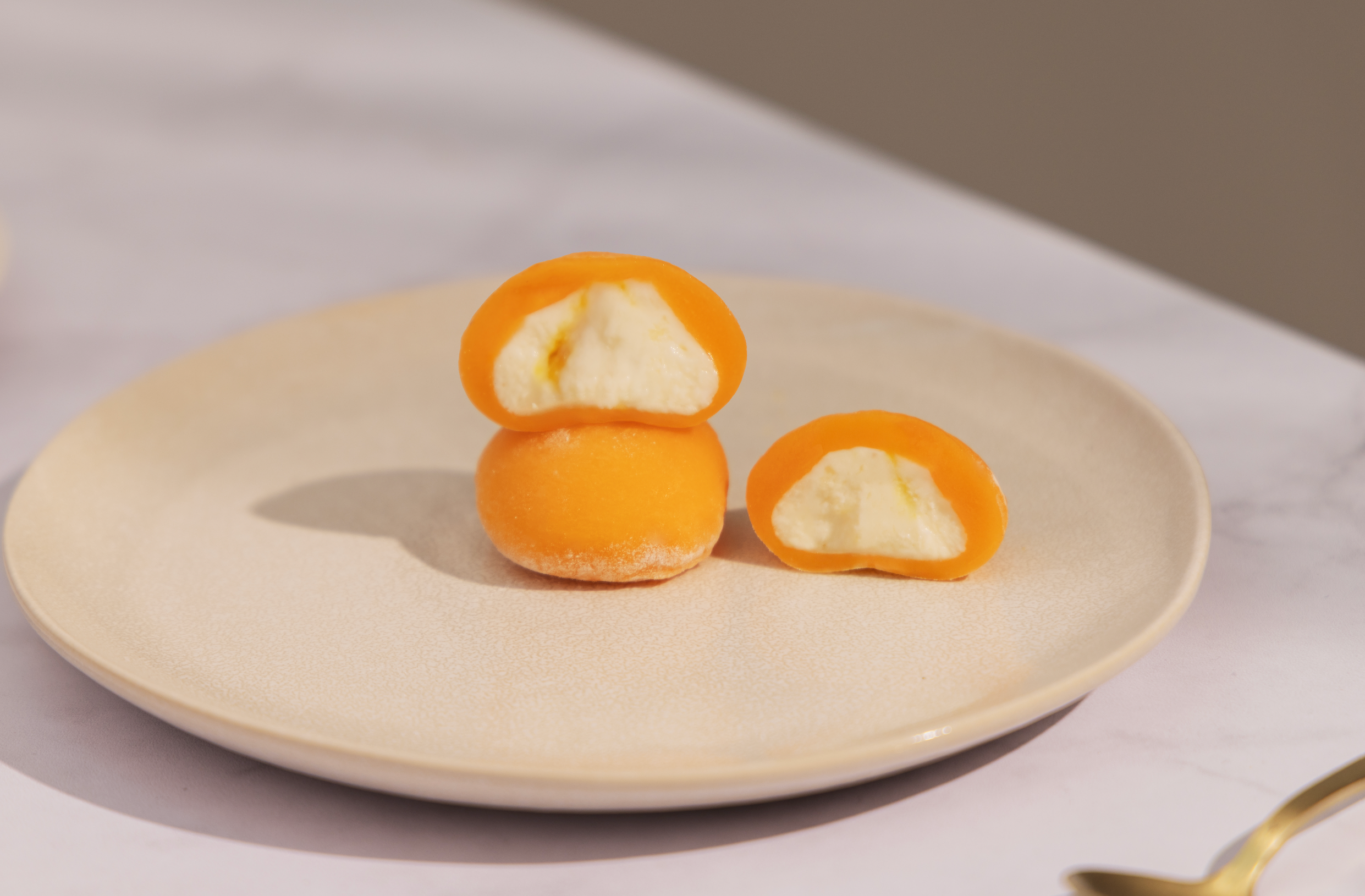 Mochi crémeux cheesecake coeur mangue passion